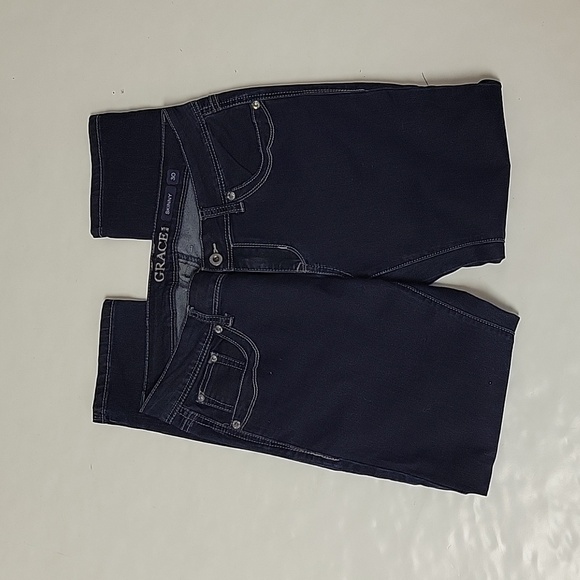 Grace in LA sz 30 mid rise skinny jeans. Rhinestone rivets - Picture 3 of 6